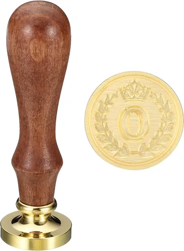 Miniatura 13 de PATIKIL Sello de cera del alfabeto I, sello de cera de sellado de letra inicial, clásico retro, cabeza de latón extraíble, mango de madera
