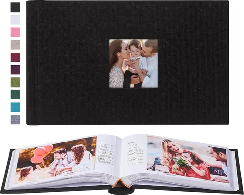 Miniatura 21 de Mublalbum Álbum de fotos de 4 x 6 pulgadas, 300 fotos, cubierta de lino con áreas de notas, libro de fotos para boda, familia, bebé y vacaciones
