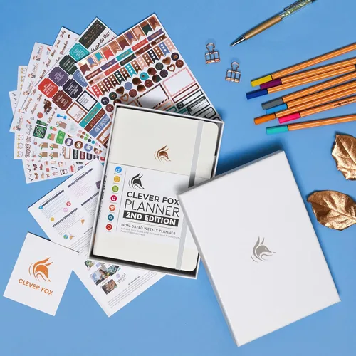 Miniatura 7 de Clever Fox - Agenda 2ª Edición – Planificador de Metas Semanales y Mensuales Colorido, Organizador de Gestión del Tiempo y Productividad, Sin Fecha