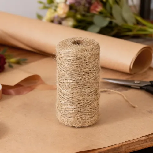 Miniatura 4 de Cuerda de yute natural de 0.039 in, 328 pies para manualidades, regalos, proyectos de manualidades, envoltura, agrupación, embalaje, jardinería
