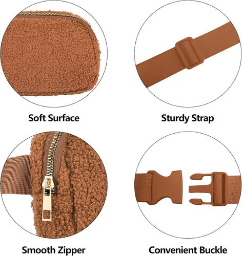 Miniatura 210 de Riñonera cruzada para mujeres y hombres, bolsa para cinturón para senderismo con correa ajustable, riñonera para correr, entrenamiento, deportes