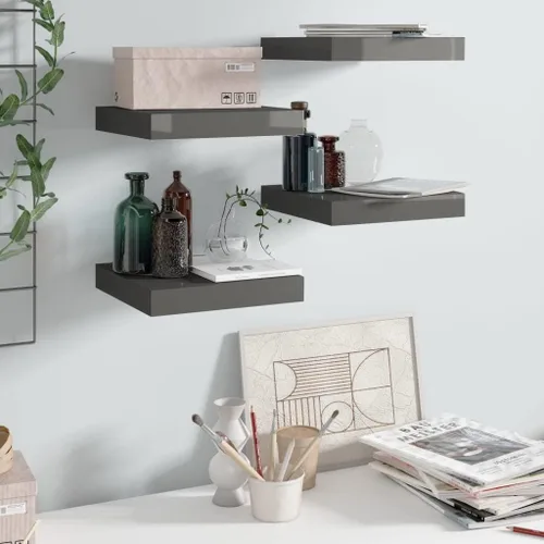 Miniatura 171 de Estantes flotantes de pared, juego de 4 estantes decorativos para montar en la pared, estante colgante con soportes invisibles para decoración