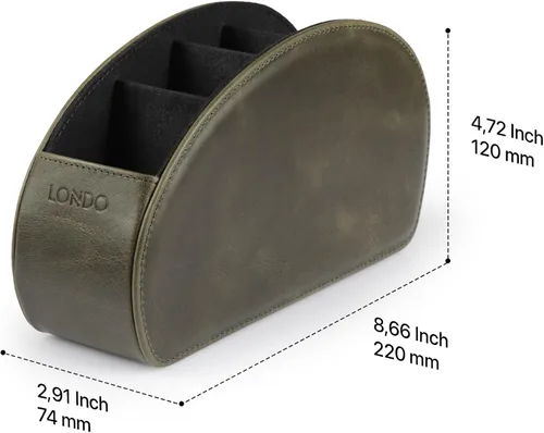Miniatura 2 de Londo Soporte para Control Remoto con 5 Bolsillos - Guarda Controles de DVD, Blu-Ray, TV, Roku o Apple TV - Cuero Genuino Italiano con Forro