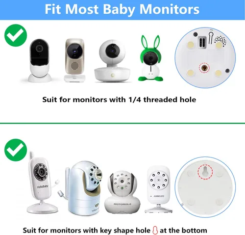 Miniatura 2 de wochel Soporte universal para monitor de bebé para ANMEATE SM24, Arlo, Motorola, Owlet Cam y la mayoría de los monitores de bebé, soporte flexible