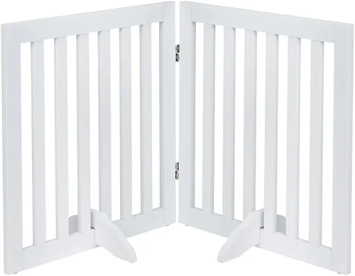 Miniatura 15 de unipaws Puerta para mascotas de pie libre de 24 pulgadas de alto para perros y gatos, puertas de madera para puerta, escaleras, valla plegable