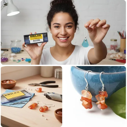 Miniatura 8 de Drilax Juego de 30 brocas de diamante de 0.039 pulgadas (0.039 in), vástago de 1/8 compatible con herramientas rotativas Dremel, brocas de diamante