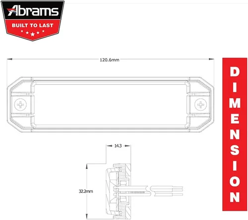 Miniatura 8 de Abrams Ultra Series [Rojo/Blanco] 18W - 6 LED [SAE Clase 1] EMS EMT Vehículo de camión de bomberos [Color dividido] Luz de advertencia