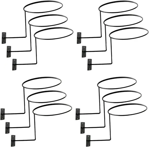 Miniatura 5 de Paquete de 12 soportes para casco de pared, ganchos para cascos, abrigos, pelucas, bolas, bufandas, gorras