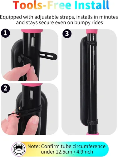 Miniatura 5 de BELEEV Marco de luz LED para montar de noche, 11 efectos intermitentes, funciona con pilas, se adapta a bicicletas, scooters eléctricos, accesorio