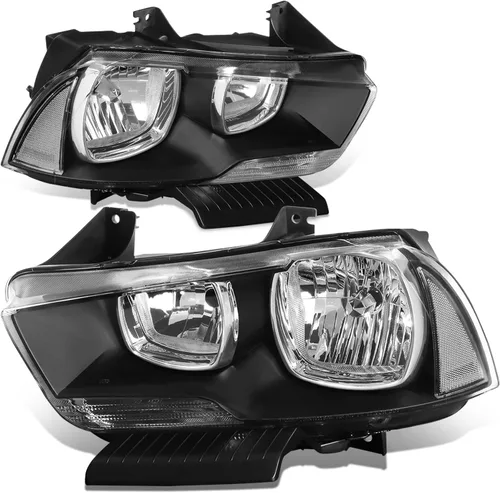 Auto Dynasty Conjunto de faros delanteros compatible con Dodge Charger 2011-2014, reemplazo de faros halógenos del lado del conductor y del