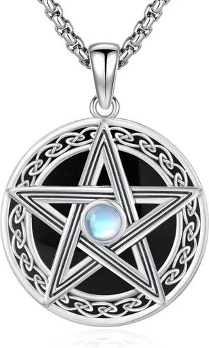 Miniatura 25 de Joyería Mágica para Mujeres y Hombres Nudo de Bruja Plata 925 Original Collar de Nudo de Bruja Tetragrammaton Hecate Collar Lilith Collar Pentagrama