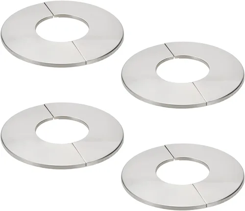 Miniatura 9 de Brida dividida de pared, placa de escudo redonda de acero inoxidable para tubo de 2"/51mm de diámetro, paquete de 4