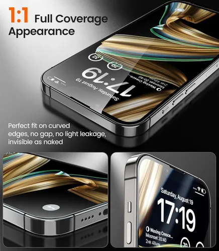 Miniatura 3 de EZ-GLAZ - Paquete de 4 protectores de pantalla de privacidad para iPhone 14 Plus/iPhone 13 Pro Max [6.7"], dureza 9H+, grado militar a prueba