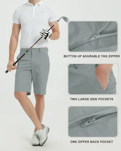 Miniatura 5 de Lesmart Pantalones cortos de golf para hombre, elásticos, de secado rápido, ajuste relajado, con rendimiento técnico