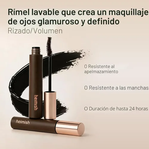 Miniatura 2 de HEIMISH Dailism - Máscara anti-manchas 0.32oz/9g - Rizadora y alargadora, de larga duración, impermeable, a prueba de manchas, sin grumos
