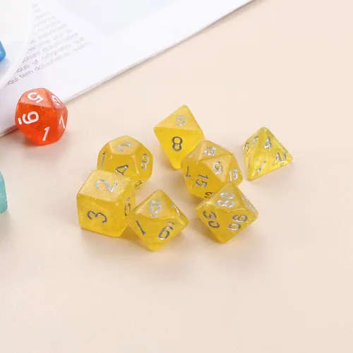 Miniatura 3 de Juego de 7 piezas de dados poliédricos con purpurina Star Shine D4 D6 D8 D10 D% D12 D20 Juego Juguetes Jugando Juegos Glitter Galaxy Dices