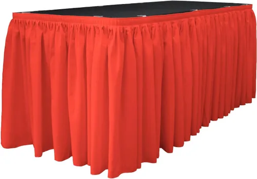 Miniatura 43 de LA Linen Falda de mesa de popelina de poliéster para mesas rectangulares, tela plisada para banquetes de boda, 14 pies por 29 pulgadas de largo