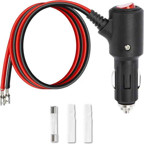 Enchufe de encendedor de cigarrillos de 12 V con interruptor de encendido y apagado, 2 pies, 16 AWG, resistente, 15 A, repuesto para encendedor de