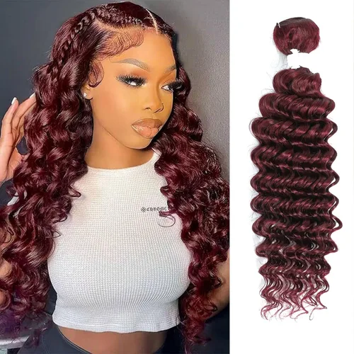 Miniatura 10 de Paquete de cabello humano virgen brasileño de 12 pulgadas, color borgoña 99j, extensiones de cabello humano virgen brasileño para mujeres