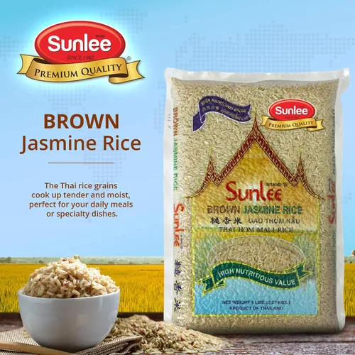 Miniatura 2 de Sunlee Arroz de jazmín integral – 5 libras de arroz integral de grano largo, aroma fragante, ideal para veganos y vegetarianos, naturalmente sin