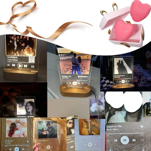 Miniatura 7 de Regalo especial de Navidad, lámpara de luz nocturna personalizada, fotos en placa acrílica, regalo para papá, mamá, regalo para familia, cumpleaños