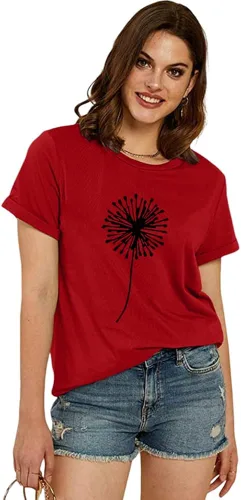 Miniatura 3 de Cicy Bell - Camiseta de manga corta para mujer, de verano, estampada con lindo gráfico de diente de león