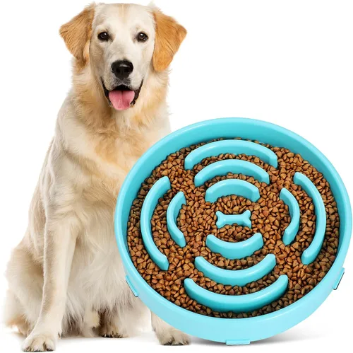 Miniatura 10 de JASGOOD, cuencos de alimentación lenta para perros grandes, antiasfixia, comedero más lento, tazón de rompecabezas para mascotas de alimentación