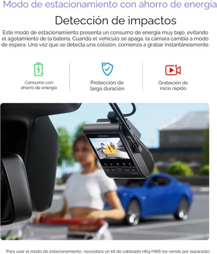 Miniatura 7 de VIOFO A329S 4K 60FPS Cámara de salpicadero delantera y trasera, cámara Dual de salpicadero 4K+2K para autos, modo de estacionamiento de ahorro