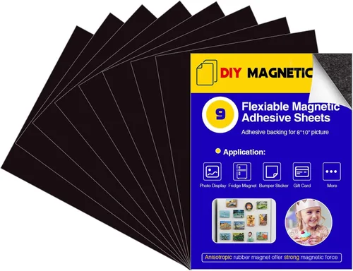 Miniatura 15 de Hojas magnéticas adhesivas para tamaño carta de 8.5 x 11 pulgadas (paquete de 8), hojas magnéticas con adhesivo autoadhesivo para el hogar