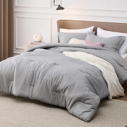 Miniatura 418 de Bedsure Juego de edredón Twin/Twin XL, ropa de cama suave beige para todas las estaciones, juego de cama teñido catiónico, 2 piezas, 1 edredón