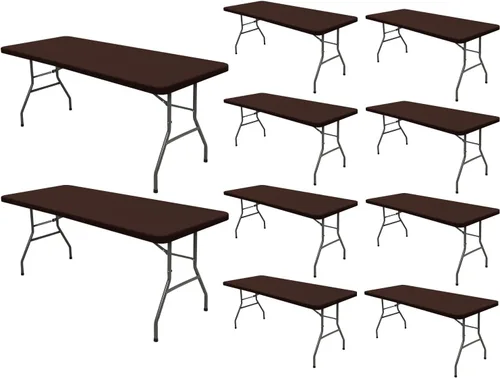 Miniatura 30 de Pack de 6 manteles de picnic elásticos ajustados para mesas rectangulares de 6 pies, impermeables, lavables, de spandex para patio, plegables