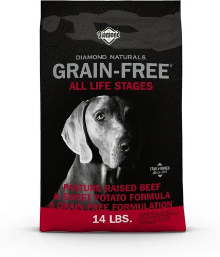 Diamond Naturals Receta sin grano para todas las etapas de la vida, proteína de carne real para perros, carne de res premium criada en pastos y