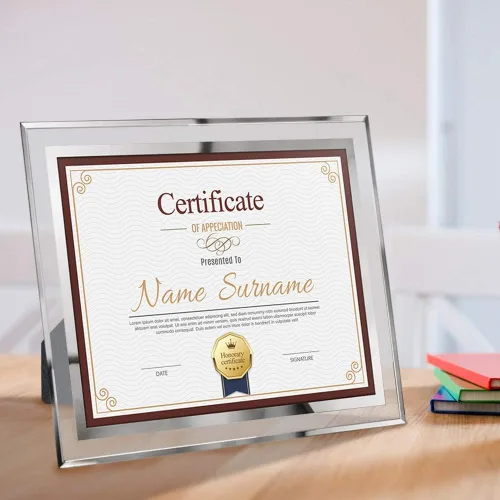 Miniatura 3 de Schliersee Marco para documentos de certificado de 8.5 x 11 pulgadas, marcos de fotos de vidrio para diploma, solo para mesa, paquete de 4