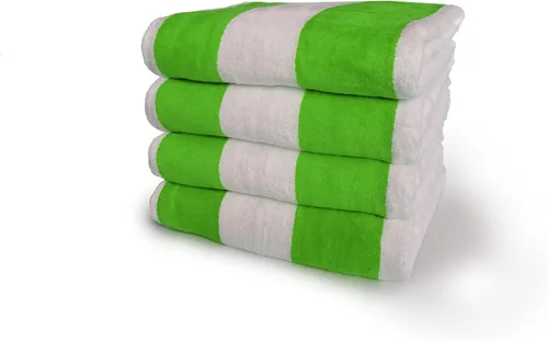 Miniatura 10 de Royal Comfort Cabana - Toallas de playa a rayas de 30 x 60 pulgadas, paquete de 4 unidades (rosa neón / blanco) terciopelo de rizo de 11.7 libras