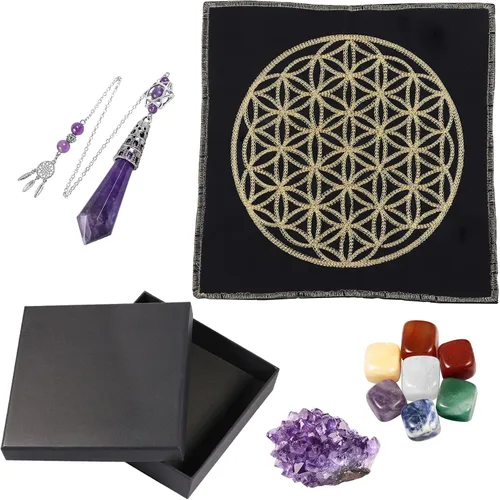 Miniatura 16 de Rockcloud Kit de meditación de tótem de piedra curativa para principiantes, adivinación, suministros de altar wicca, decoración del hogar, amatista