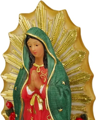 Miniatura 2 de Estatuas de Virgen de Guadalupe de 10 pulgadas, estatua de Virgen María de Guadalupe, estatua grande de resina de Virgencita María Colorido