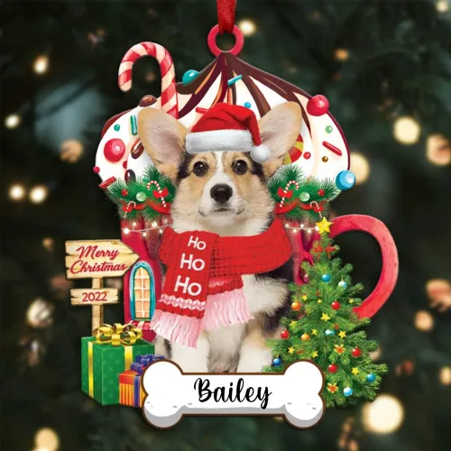 Miniatura 104 de Amantes de los perros de Navidad – Navidad de perros disponibles para muchos perros Shi Tzu – Adorno con forma personalizada, adorno de Navidad