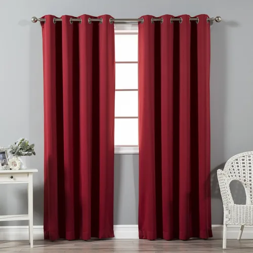 Miniatura 45 de Best Home Fashion Cortinas opacas con aislamiento térmico, ojales de acero inoxidable y níquel, color rosa bebé, 52 pulgadas de ancho x 63 pulgadas