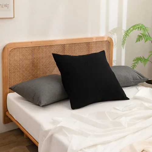 Miniatura 20 de BESTOUCH 100% Algodón Lavado Funda de Almohada para Cabello y Piel, Sensación de Lino, Suave, Cómoda, Transpirable, Juego de 2 Fundas de Almohada