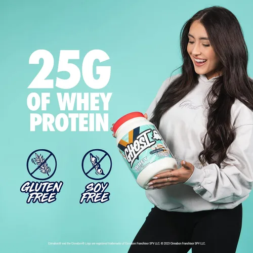 Miniatura 3 de GHOST Proteína de Suero en Polvo, Cinnabon - 2 libras, 25G de Proteína - Mezcla de proteína de suero aislado con sabor a rollo de canela