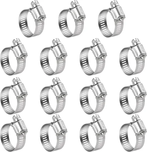 Miniatura 10 de Winlong Abrazaderas de manguera de acero inoxidable de 1/2 pulgadas, 24 unidades de abrazaderas de manguera de transmisión de engranajes