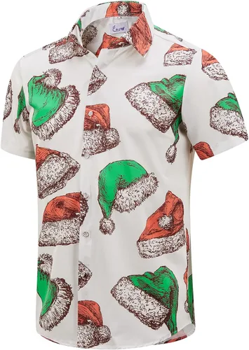 Miniatura 18 de EUOW - Camisas hawaianas para hombre de manga corta con botones, estampadas para la playa y el verano