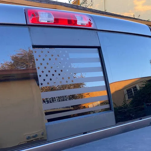 Miniatura 8 de Xinghe Para Chevy Silverado GMC Sierra Chevrolet Colorado 2019-2023, calcomanía de bandera estadounidense para ventana trasera de camión, vinilo