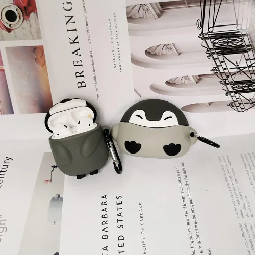 Miniatura 6 de Funda compatible con Airpod Pro 2019 Gen Penguin, silicona Kawaii divertida linda caricatura 3D diseño animal elegante para hombres y mujeres, funda