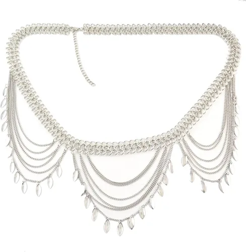 Victray Cadena de cintura de vientre para mujer, cadenas de cuerpo de lentejuelas, joyería de cintura de moda, accesorio de joyería para el cuerpo