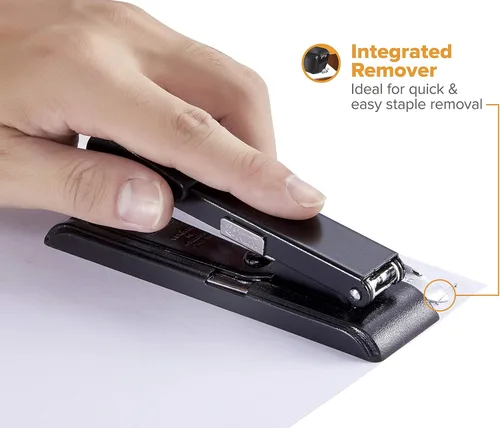 Miniatura 6 de Bostitch Office B8 PowerCrown - Engrapadora de viaje y escritorio, capacidad de 30 hojas, metal duradero, color negro.