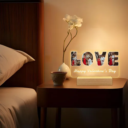 Miniatura 2 de Regalos de fotos personalizados para novio, novia, mujer, pareja, marcos de fotos personalizados, placa acrílica, luz nocturna para mejor amigo