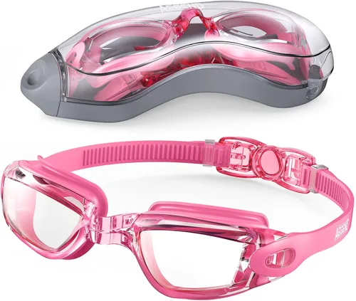 Miniatura 17 de Aegend Gafas de natación, gafas de natación sin fugas, protección completa para adultos, hombres, mujeres y jóvenes Azul y plateado.