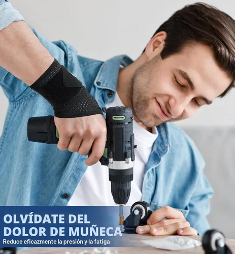 Miniatura 6 de HiRui Paquete de 2 muñequeras de malla ultrafina, transpirable, ajustable, para entrenamientos y uso diario, muñequeras unisex para aliviar el Negro