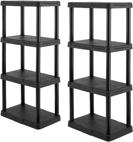 Miniatura 7 de CENTREX CX 4-Tier (48”H x 22”W x 14.25”D) Plastic Storage Shelving Unit (White), Light Duty, 50lbs Per Shelf Capacity, for Indoor Storage and